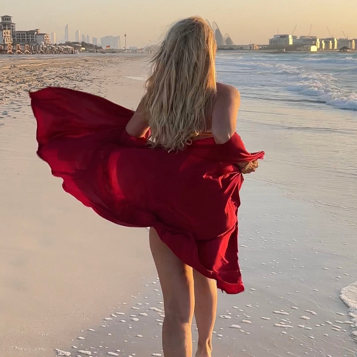Beach Pareo with silk pouch